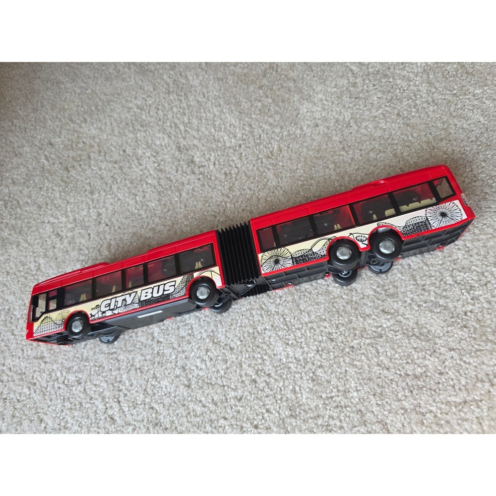 Dickie Toys City Express Bus Red Articulated Toy Vehicle with Opening Doors 18"